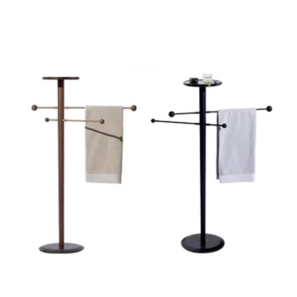 Portasciugamani Autoportante Portasciugamani Mobile in Marmo da Terra for Bagno Moderno, Staffa for Bagno, portasciugamani in Stile Semplice e di Lusso Leggero Portasciugamani da Terra(Nero)