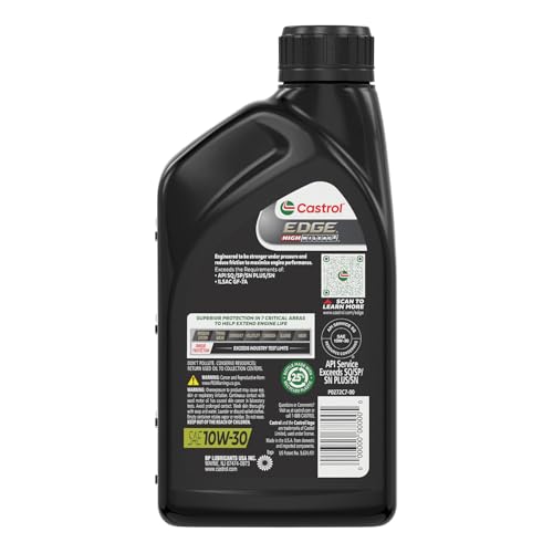 Image of Castrol EDGE High Mileage 0W-20 Adv Full Synthetic Motor Oil, 1 Qt, 6 Pack