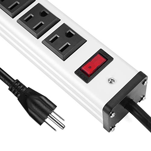 Oviitech Multitoma Extensión 16 tomas con protector de circuito y cable de 15 pies, color negro y plateado miniatura 4