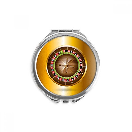 Miroir rond maquillage portable au motif casino réaliste pour vos retouches en soirée