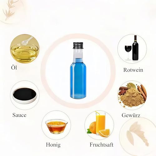 Miniatura 3 de Ksnowqi 44 Piezas Mini Botellas Licor Vacias Plastico, Botellitas Pequeñas Para Rellenar, Shots Botellitas 25ml Con Tapa, Botellas De Plástico Para Leche Zumo Aceite