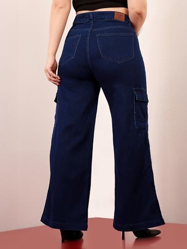 Image of Miss Chase A+ Women's Wide-Leg High Rise Regular Stretchable Denim Jeans
