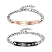 Jovivi Men Women Stainless Steel CZ Her King & His Queen Couples Bracelets Matching Set with Gift Box(5-7mm Width)