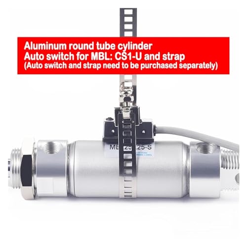 Cilindro neumático mini MBL20 de aluminio con carrera de 75mm para industria 5