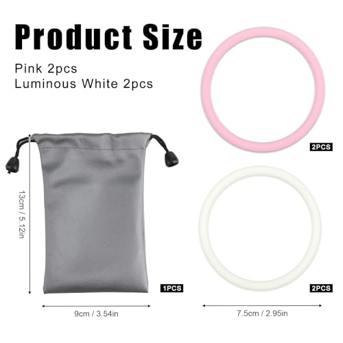 Image of Gosknor 4pcs Silicone Patellar Tendon Support Straps (Pink, Luminous White)