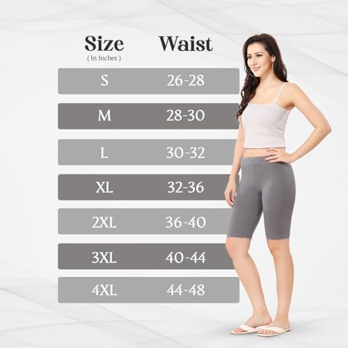 Image of TRASA Women's Cotton Fashion Biker Workout Cycling Shorts, Avialable Sizes: S,M,L,XL,2XL,3XL