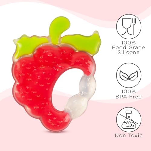 Image of Mee Mee Multi-Textured Soft Silicone Teether, PinkGreen