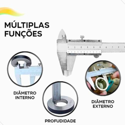 Paquímetro Analógico 150mm Profissional Aço Inox Com Estojo Alta Precisão Premium Mundo Compras