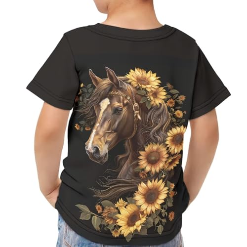 JEOCODY Boys Girls Graphic Tees Funny 3D Printed Short Sleeve T-Shirts 3-16T4