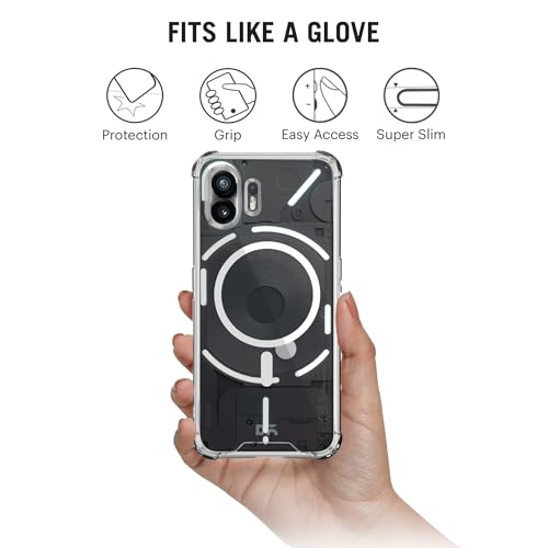 Image of DailyObjects Clear Magnetic Phone Case Cover Compatible with Nothing Phone 2 | Wireless Charging Slim Back Cover | 2 Layer Edge Protection & Shockproof