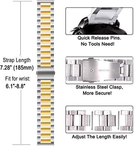 Image of 20MM Watch Band Metal Watch Strap Belt Compatible with Amazfit GTS 2 Mini, Amazfit Bip /Bip U /Pro /Lite, Bip S, Amazfit GTS / 2 /2e, Amazfit GTR Galaxy Watch Active 2 & Watches With 20mm