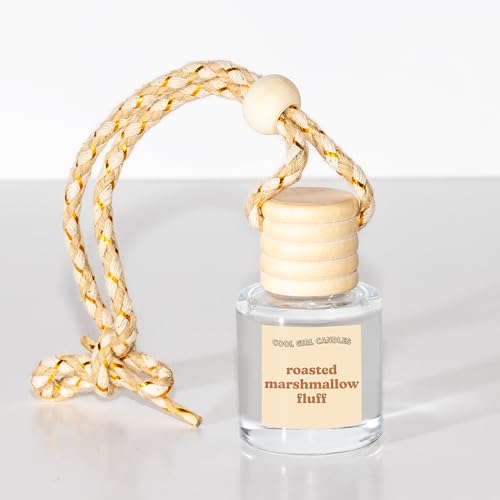 Image of COOLGIRLCANDLES Roasted Marshmallow Fluff Car Hanging Fragrance Oil Air Freshener for Essential Oils, Long Lasting Car Diffuser Bottle