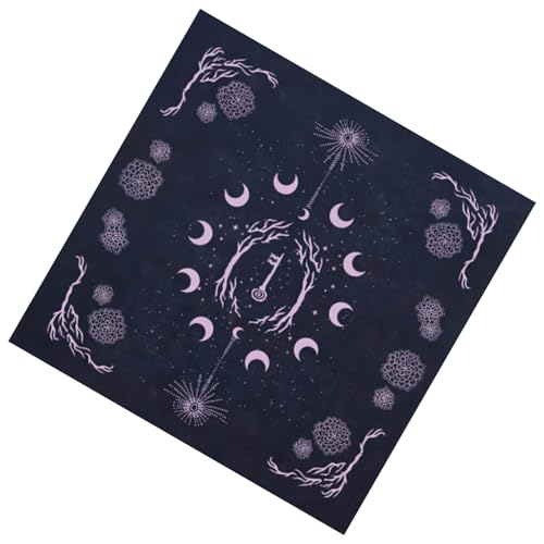 MLWSKERTY Juego de mesa misterioso de 3 tamaños, mantel de tarot para altares, péndulos, adivinaciones, tablero de cartas