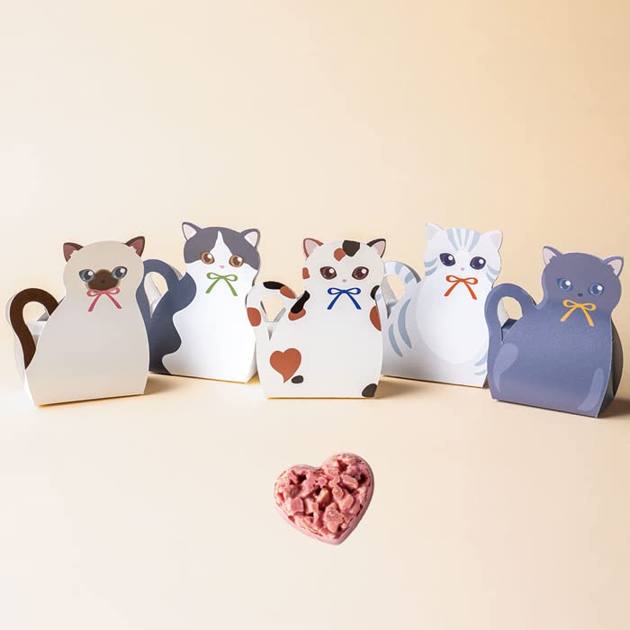 Amazon.co.jp: 猫ちゃん プチギフト 1個 ハート型チョコレートクランチ 