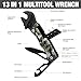 FLISSA 13-in-1 Multi Tool Wrench, Gift for Men, Stainless Steel Camo Multitool Adjustable Wrench with LED Light, EDC Pocket Knife with Sheath, Multipurpose Multi Use Tool