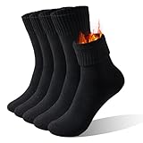 VoJoPi Winter Thermal Socks for Women - 5 Pairs Thick Warm Ladies Cozy Wool Crew Boot Socks, US 5-10