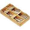 SpaceAid Bamboo Silverware Drawer Organizer with Labels, Kitchen Utensil Tray Holder Organizer for Flatware, Cutlery, Spoon and Knives Drawer Storage Organization (Natural, 6 Slots) SpaceAid Bamboo Silverware Drawer Organizer with Labels, Kitchen Utensil Tray Holder Organizer for Flatware, Cutlery, Spoon and Knives Drawer Storage Organization (Natural, 6 Slots)