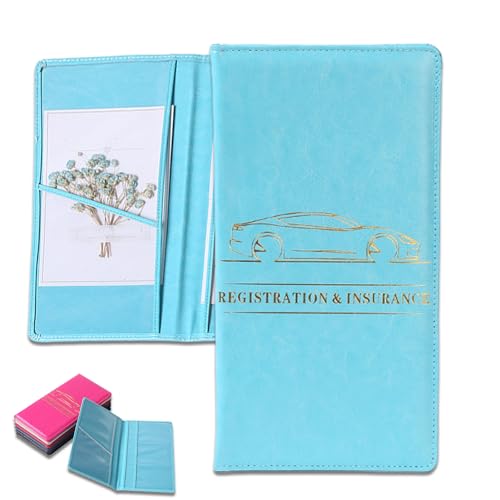 Civilizek Car Registration & Insurance Card Holder, Civilizek Card Holder, 9.84 * 5.3 in Fits Driver's License & Auto Paperwork, Key Contact Cards - Men&Women (A01)