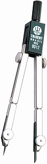 Compasso Técnico Compacto com Hastes Prolongadoras, Trident, 9012, Cromo Fosco, Traça Circunferências de Até 44 cm