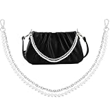Chaînette de sac à main:Le paquet comprend 1 chaînette d'extension pour sac., 59cm (23.23 pouces) de long, Perles de nacre:10mm (0.39 pouces) de diamètre, fermoir:41x16x5.5mm (1.61 x 0.63 x 0.22 pouces)