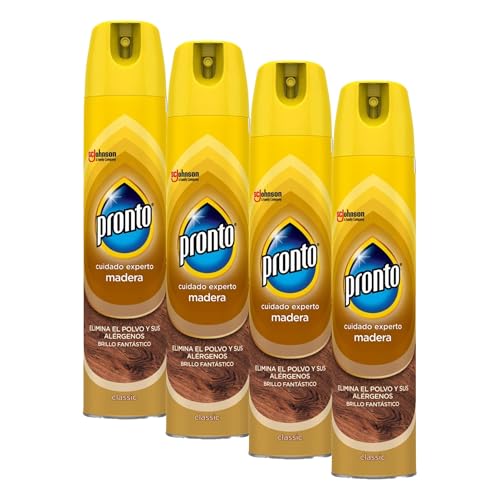 Pronto Limpiador Aerosol Classic, para Muebles, Antipolvo y Abrillantador, 250ml (Paquete de 4)
