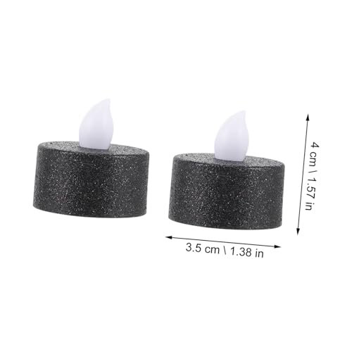 Velas negras de plástico CHILDWEET con efecto de luz suave y parpadeo creativo pack 12 2