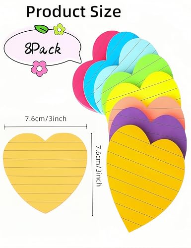 Notas adhesivas de corazón para decorar y organizar tu escritorio de oficina o estudio 2