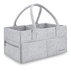 Runsabay Baby Diaper Caddy Organizer – Neutral Changing Table Organizer – Portable Tote Bag and Car Organizer for Baby…