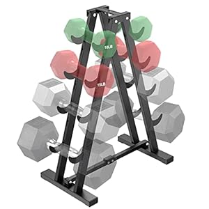 JOLISTEN Dumbbell Rack Stand Only for Home Gym, Free Weight Rack for Dumbbells 400 LBS Capacity, Small Compact A-Frame…