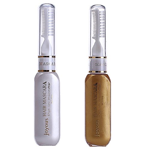 Professional Temporary Hair Mascara Hair Color Stick Salon Diy Hair Dye(White+Gold)