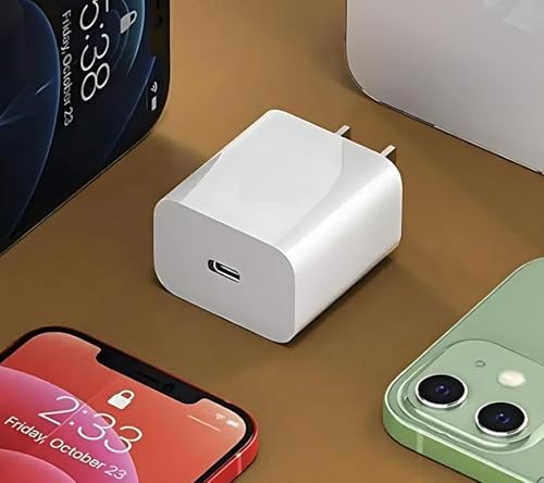 Image of 20W PD Fast Adapter Type C Compatible with iPhone 17 /17 Air /17 Pro /17 Pro Max,16 /16 Plus /Pro /Pro Max, 15 /14 /13 /12 /11 All Series [BIS Certified] 13 Months Warranty