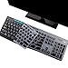 Keyboard Cover Skin Protector Fit Logitech MK275 MK270 Keyboard, Logitech K200 K260 K270 MK200 MK260 Ultra Thin Desktop PC Silicone Keyboard Cover-Black