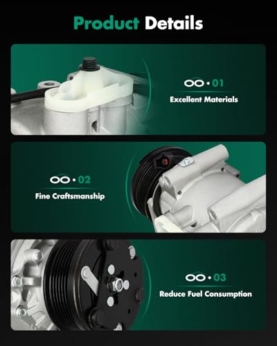 Image of SCITOO AC Compressor fit for Jaguar for S-Type 4.2L 2003-2008 | Fast Cooling, Ultra Low Noise (≤72 dB)Air Conditioner Compressor with Clutch, Easy Installation, DW77549 2011006AM 78549