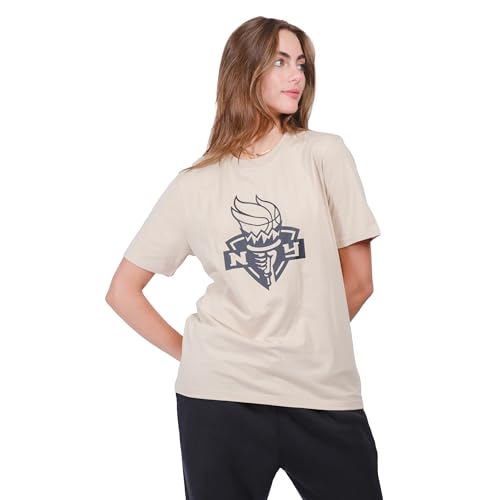 Ultra Game WNBA Official Womens Super Soft Fashion T-Shirt New York Liberty Sand Small