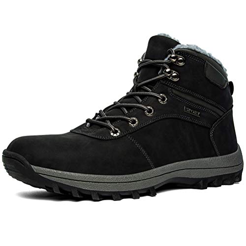 DANNTO Herren Schneestiefel Warm Gefütterte Winterstiefel Outdoor rutschfest Winterschuhe Trekking Wanderschuhe Arbeitsstiefel Stiefelette Stiefel Freizeitschuhe Winter Boots (Schwarz-A,43) Cover