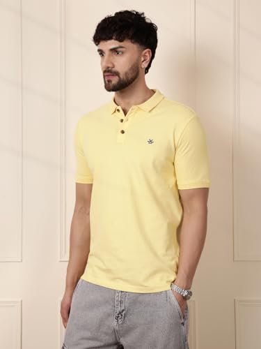 Image of WROGN Men's Pure Cotton Pique Stretch T-Shirt | Slim Fit