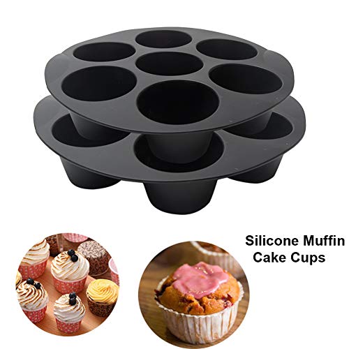 7 Cup Silicone Muffin Cake Cup, Non-Stick Muffin Cupcake Tin Tray Baking Mould For 3.5-5.8 L Air Fryer, Air Fryer Muffin Cake Cups Cupcake Baking Pan Non Stick Cupcake Mold Muffin Cupcake Tray (21Cm) #TOP2