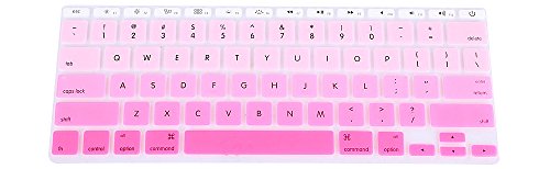 HRH English Language Silicone Keyboard Cover Skin for MacBook Air 11.6 Inch for MacBook 11" A1370 A1465 USA/ANSI Layout Keyboard Portector-Ombre Pink