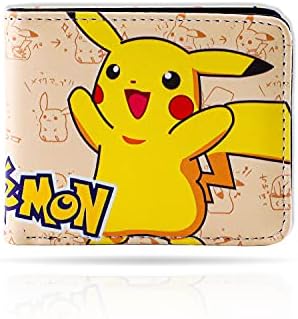 G-Ahora Anime Bifold Leather Wallet Purse Credit Card Holder Pikachi Coin Purse for Teen Boys Girls Kids(WC 1)