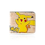 G-Ahora Anime Bifold Leather Wallet Purse Credit Card Holder Pikachi Coin Purse for Teen Boys Girls