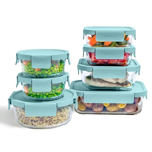 Image of Bentgo Glass Leak-Proof Food Storage Set, 14 Piece, Airtight Lids, BPA-Free