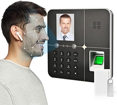 GELTTULU Fingerprint Time Clocks for Employees, 4 in 1 Upgraded WiFi Version Attendance Machine with Fingerprint, Face, RFID and Password for Business and Office, 2.4 inch TFT LCD Scree