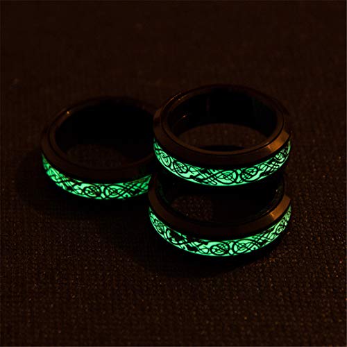 Image of HIJONES Unisex Carbide Fiber Celtic Dragon Spinner Ring Stainless Steel Wedding Spins Band