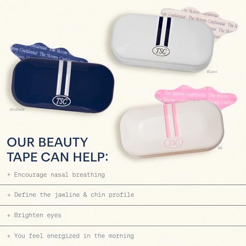 the skinny confidential beauty tape for sleeping - beauty tape for snoring promotes sculpted jawline brighter eyes amp energy - lip plumping sleep beauty tape supports stronger chin profile 30 count