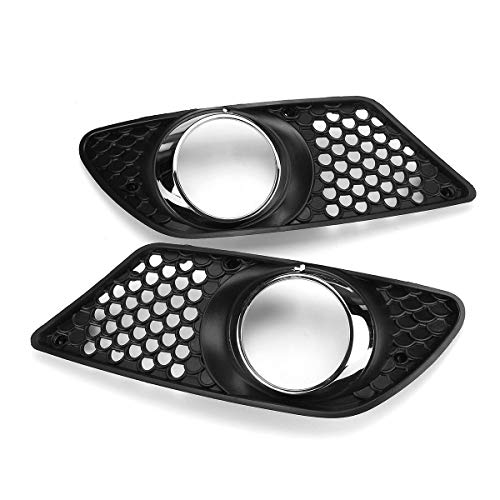 KCSOC 2pcs Cubierta de la lámpara de la Parrilla de la luz de la luz Delantera Delantero del Coche Malla de Panal for Mercedes for Benz C-Class W204 2007-2010 A2048850353 A2048850253