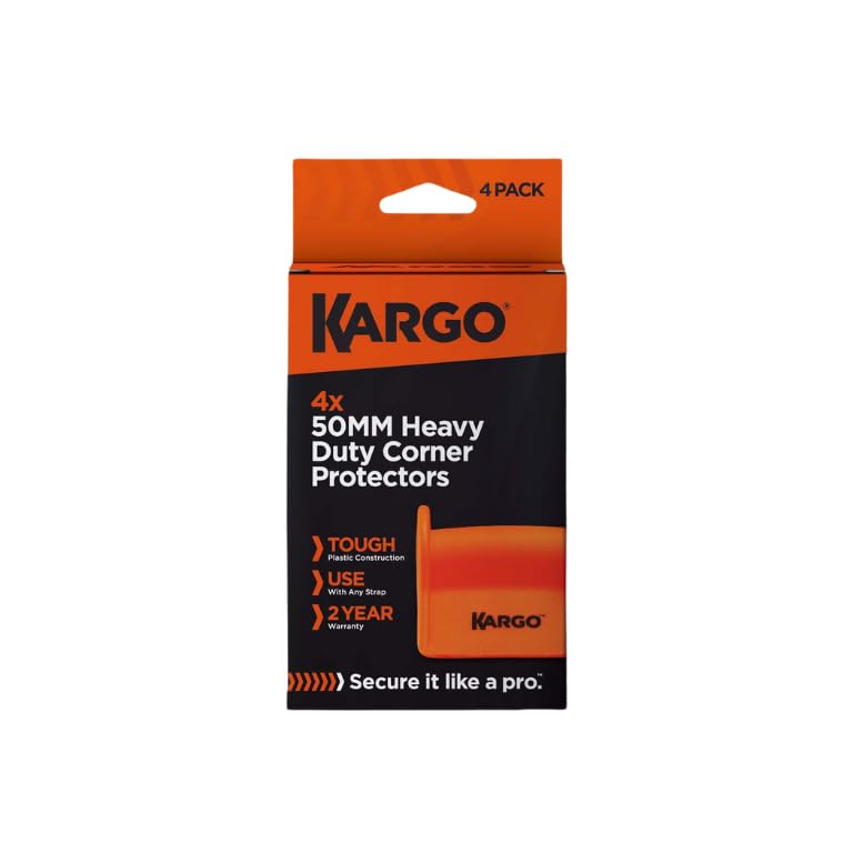 Kargo™ 50mm Heavy Duty Corner Protectors - Pack of 4, Strap-Friendly Edge Guards for Pallet and Cargo Safety