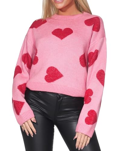 ONLY Onlhappie LS Pullover Knt, Rosa Selvatica, S Donna