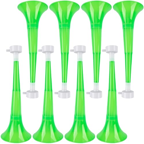 Hoarost 8 Pcs 10.24 Inch Mini Collapsible Stadium Horn Plastic Vuvuzela Trumpet Horn Loud Sound Noise Maker for Sporting Events Graduation Games School Party Supplies Favors Accessories (Color Set 3)