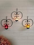 TIED RIBBONS Wall Sconces Candle Holder Set of 3 Metal Wall Decorations for Living Room Bathroom Din