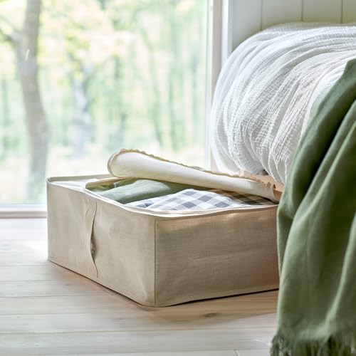 Mallette de rangement PURRPINGLA grand format textile beige